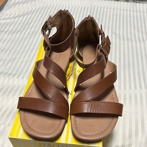 Franco Sarto Carmel color Leather Sandals Size 9M. $4.99 SHIPPING 6 HOURS